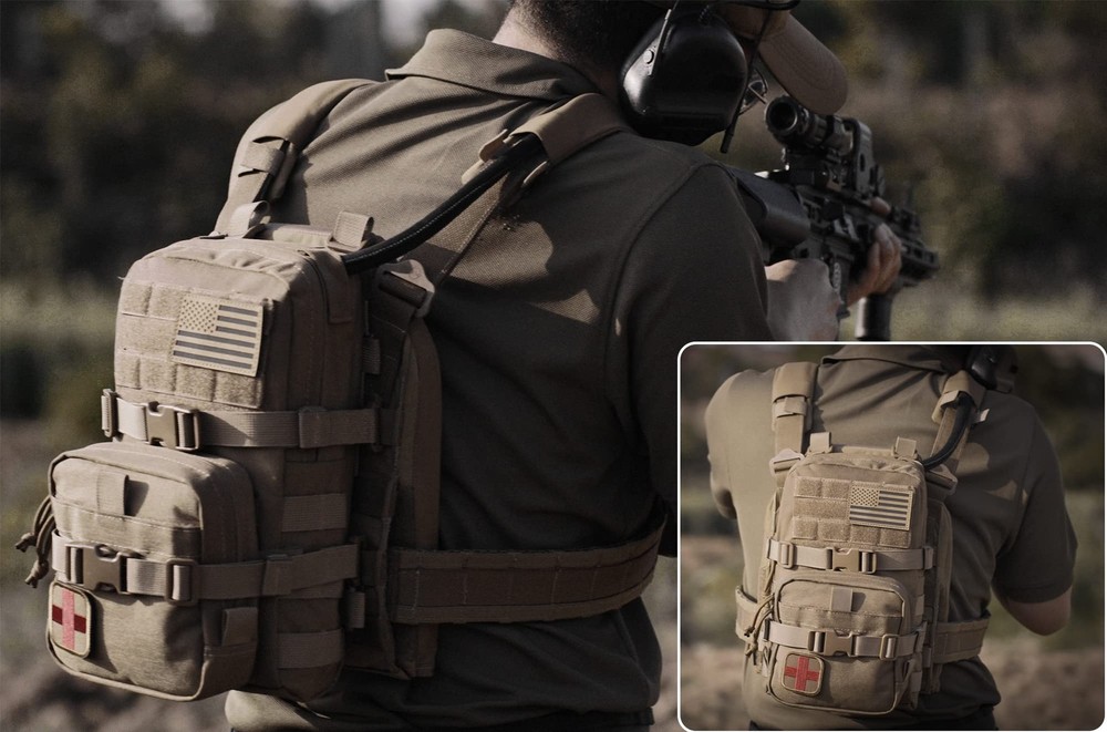 Outdoor Tactical MOLLE YKK Panel Pack Pouch for Hydration Bladder Plate Carrier