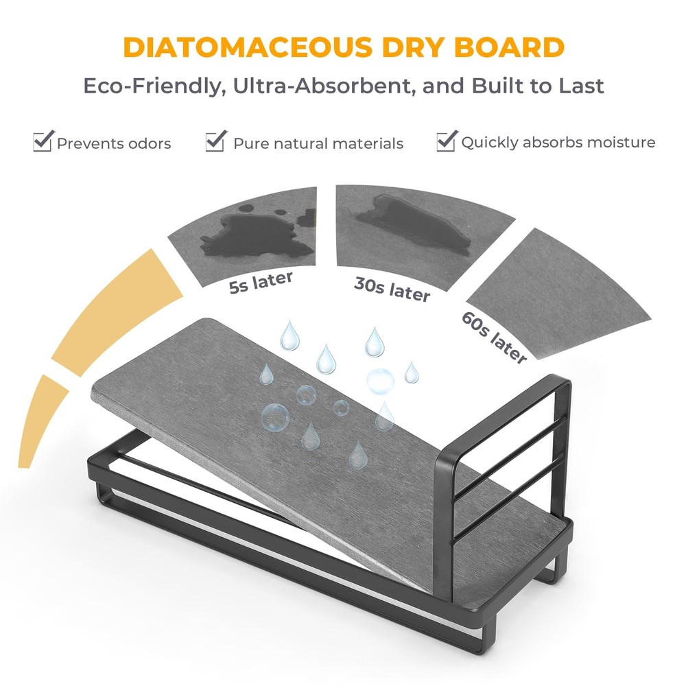 Kitchen Sink Caddy Sponge Holder for Kitchen Sink Counter with Instant Drying...