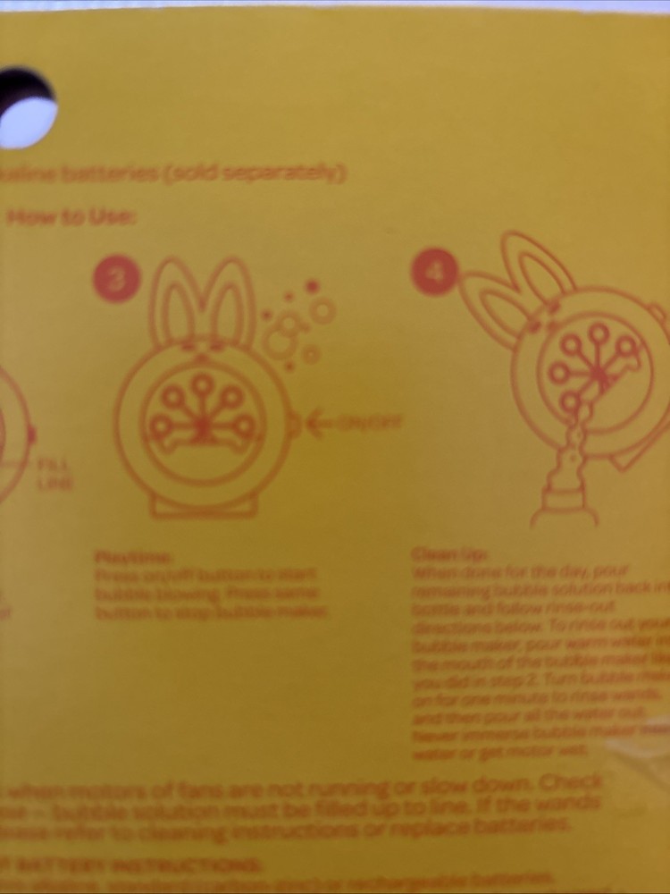 Sun Squad Pink Bunny Bubble Machine with Bubble Solution Brand New Ages 3+