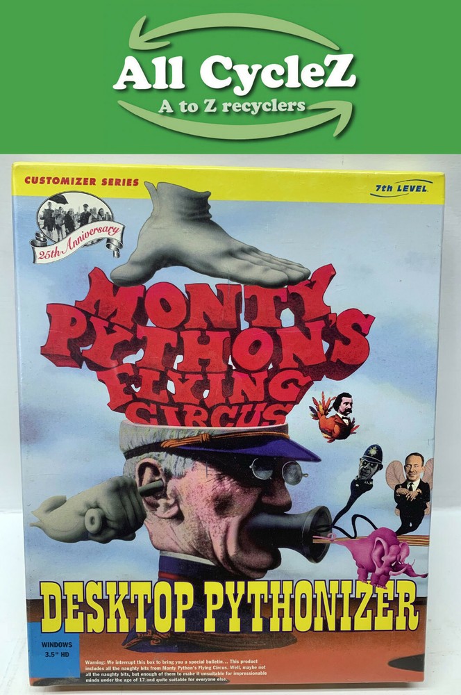 Monty Python's Flying Circus Desktop Pythonizer 3.5" HD floppy disk1995 New!