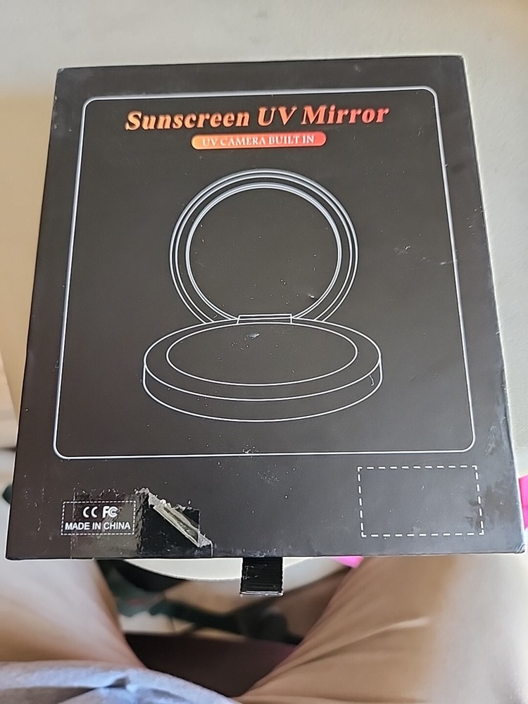 Compact Makeup Mirror with UV Camera For Sunscreen Test LED Pocket Handheld