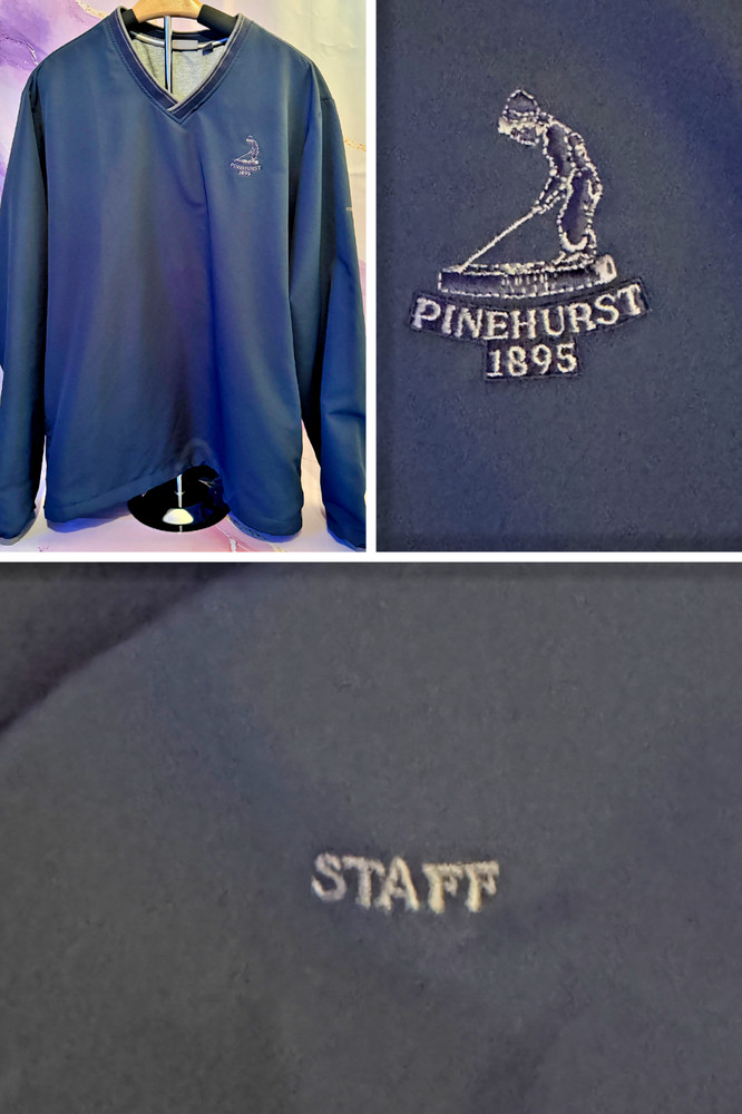 Ashworth Pinehurst Staff Blue Lightweight Pullover Windbreaker Golf M