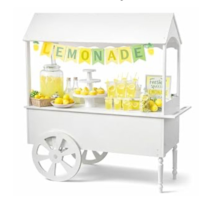 decorative cart with wheels