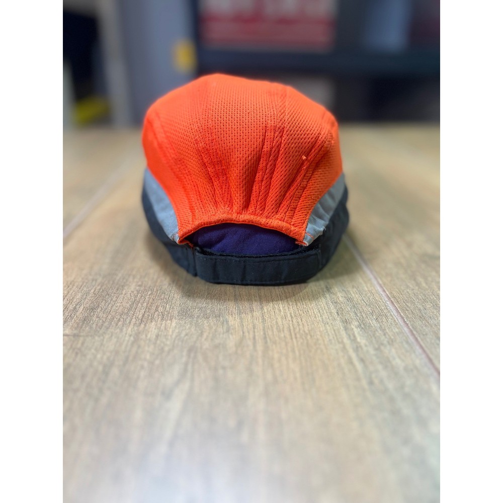 Vintage Nike Hat Cap Strapback Orange Tailwind 7 Panel Reflective Tennis Cycling
