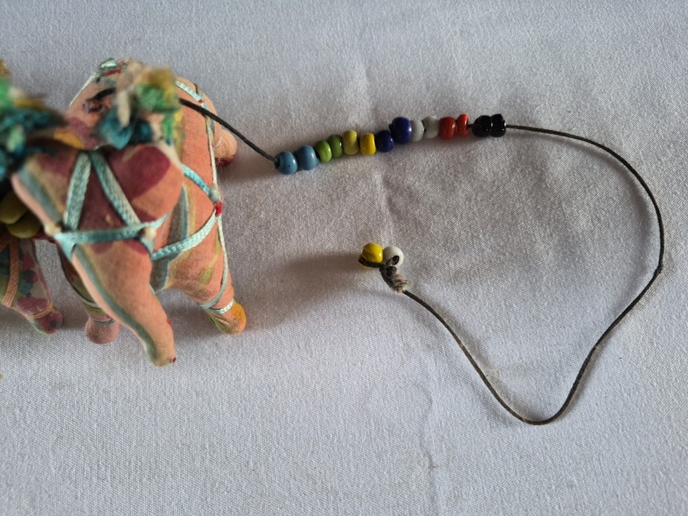 Handmade Indian Elephant String 40" Hanging Decoration Rajasthani Boho Wall