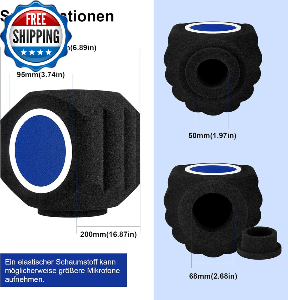 Microphone Wind Shield Pop Filter Isolation Ball, Acoustic for Record Studios Mi