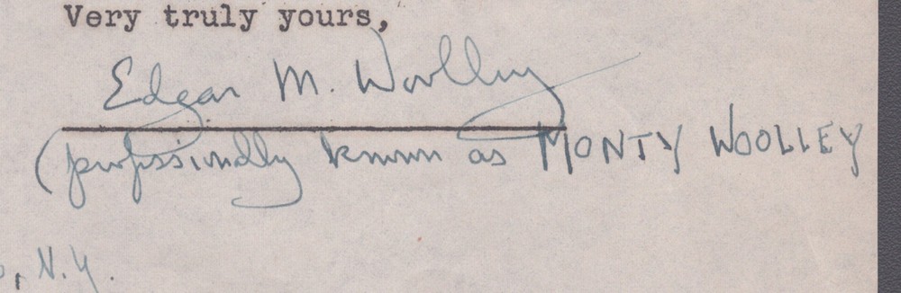 MONTY "THE BEARD" WOOLLEY - DOCUMENT DOUBLE SIGNED 07/22/1946
