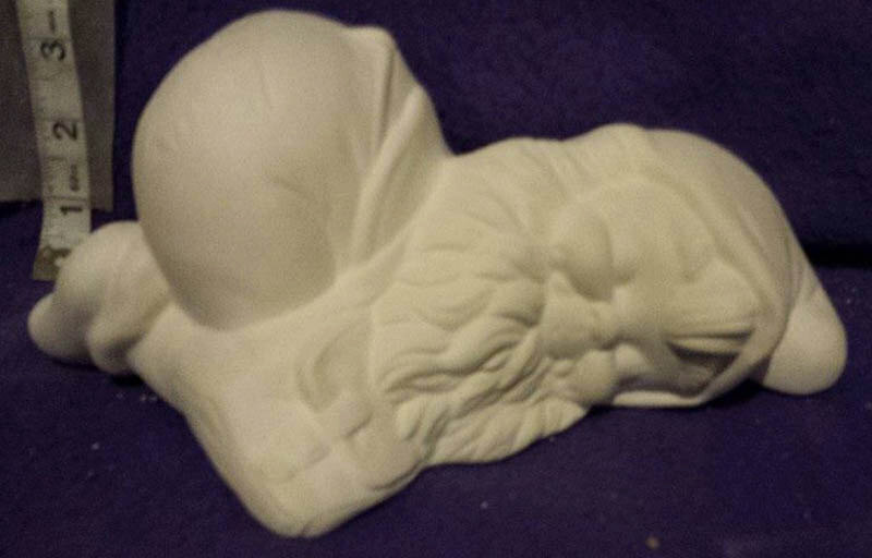 Snoozing gnome 9" ceramic bisque, ready to paint