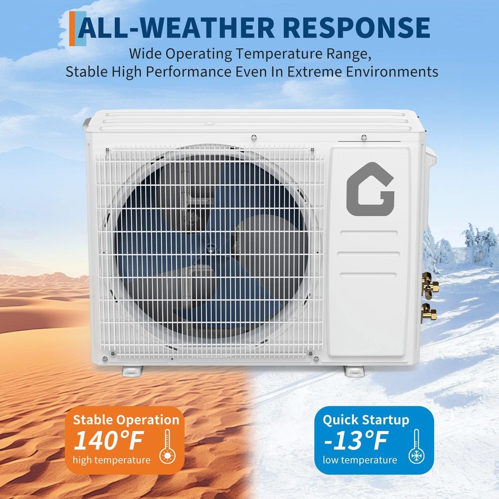 Efficient 12000 BTU Mini Split Air Conditioning/Heating System 22 SEER2 110V