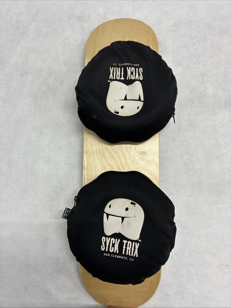 Syck Trix Skateboard Balance Board Practice Tricks Trick Training Cushions EUC