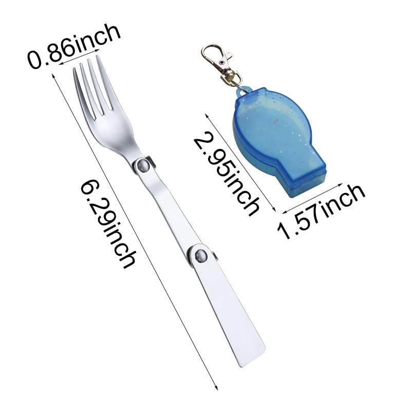 Folding Forks Silverware with Case Portable Foldable Travel Camping Utensils ...