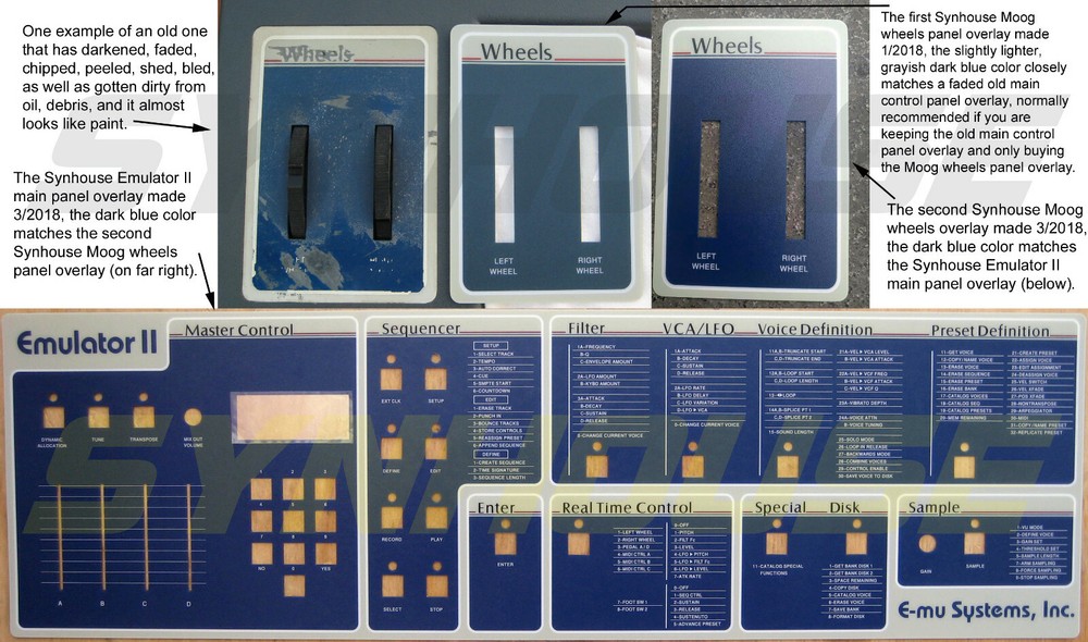 WORLD'S BEST New E-mu Emulator II Replacement Main Control Panel Overlay - MINT!