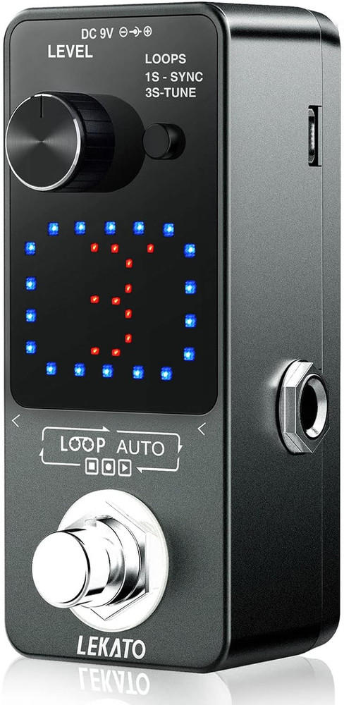 LEKATO GUITAR LOOPER PEDAL SYNC & Tuner Function Triple Effects