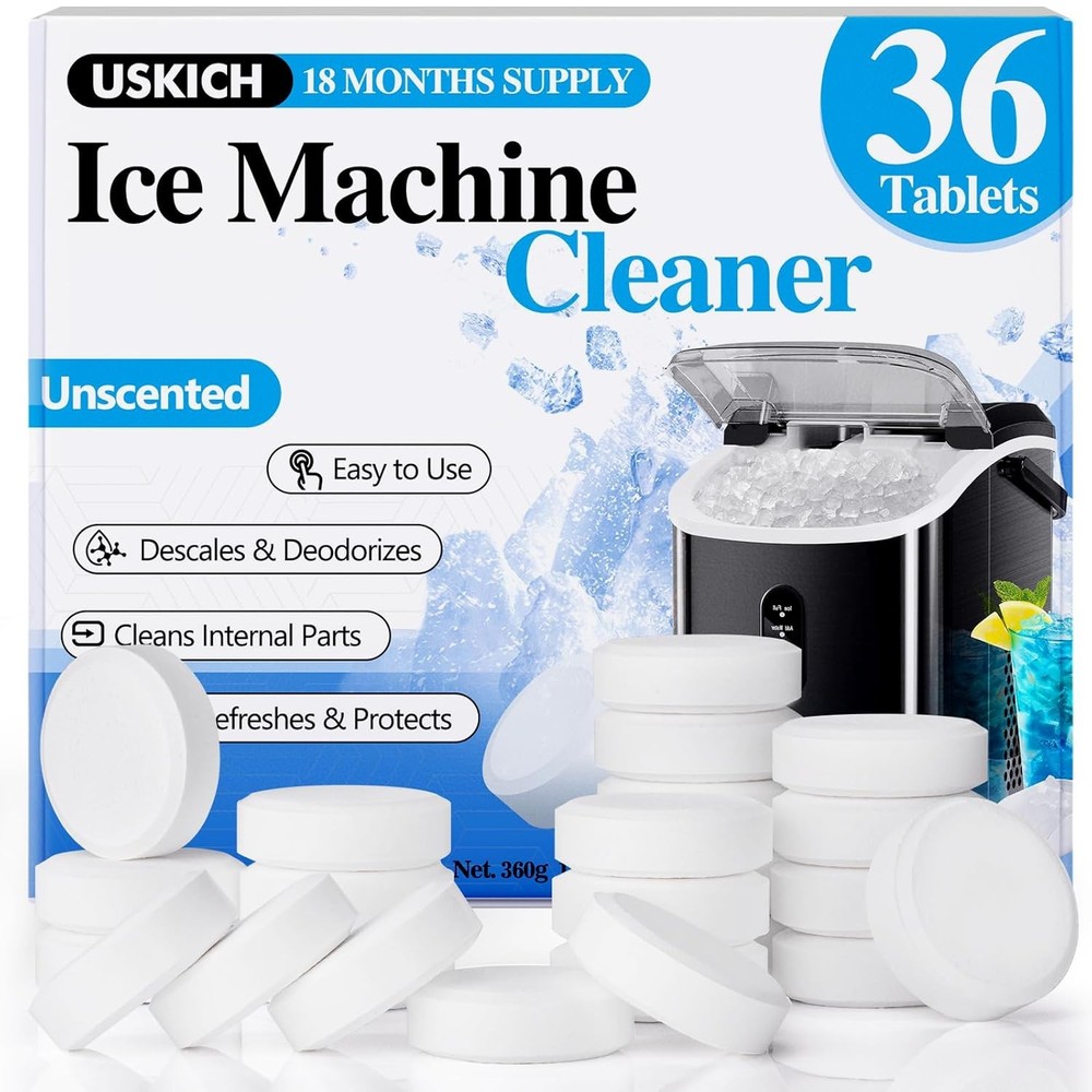 Ice Machine Cleaner Descaler Tablets-36Pack Ice Maker Cleaner Compatible W/