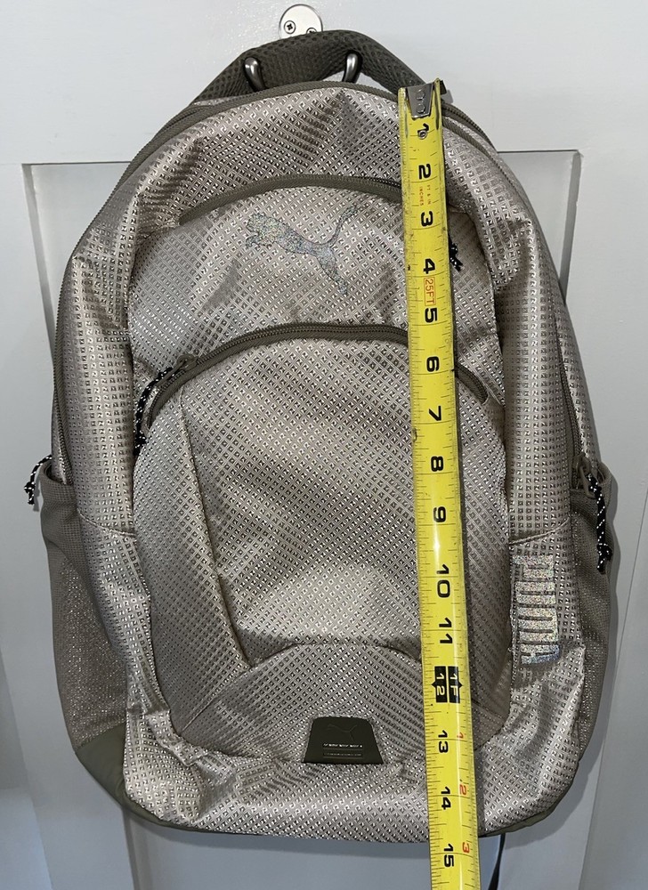 Puma Backpack Challenger 2 Tan Pockets Reflective Compression Straps School