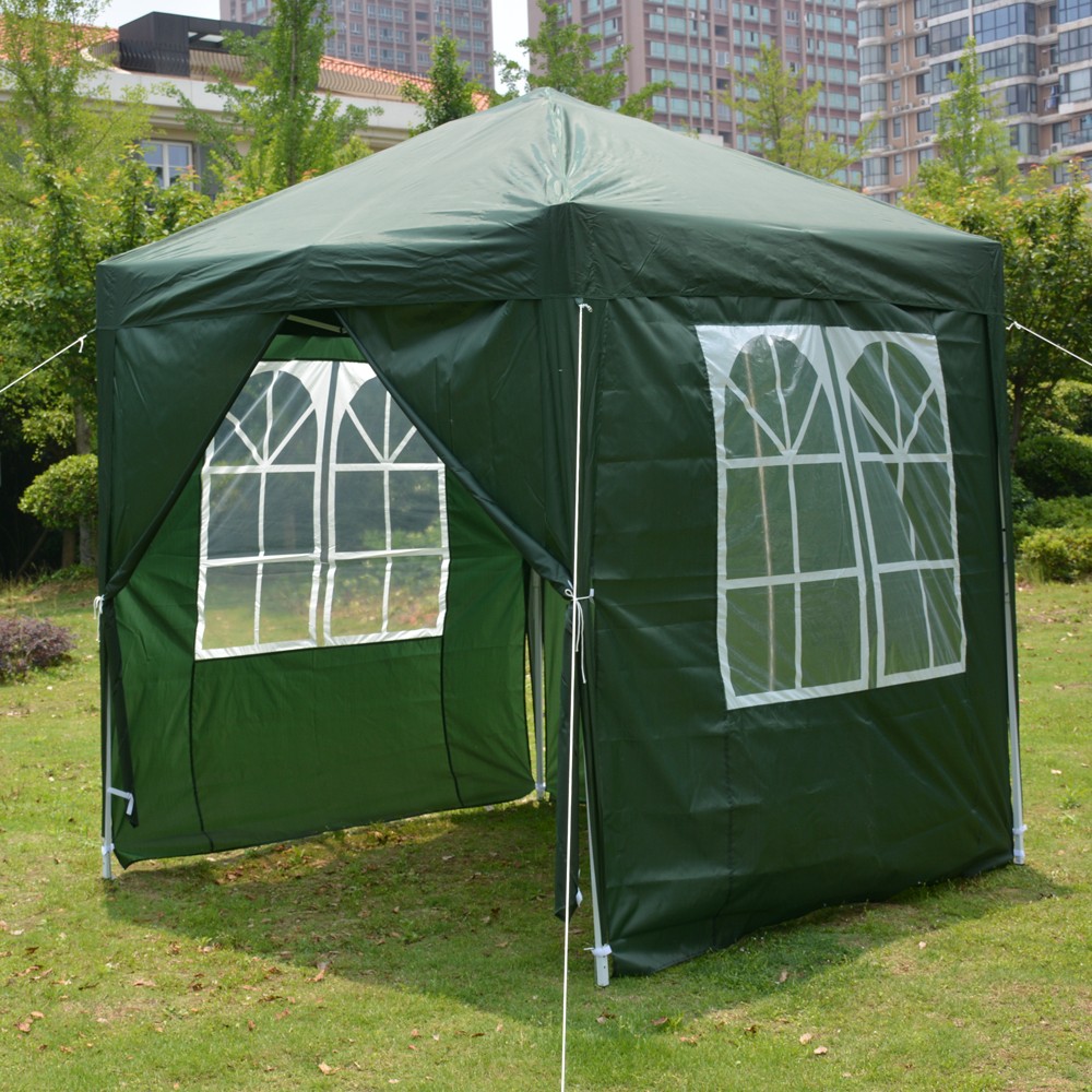 2 x 2m Two Doors&Two Windows Practical Waterproof Right-Angle Folding Tent Green