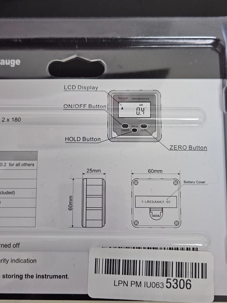 Digital Angle & Gauge Level With Angle Sensor Technology
