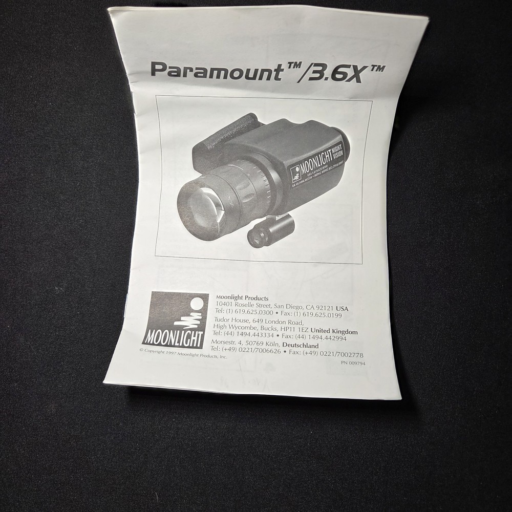 Zenit Moonlight Night Vision Infrared Scope 3.6x with Illuminator Paramount