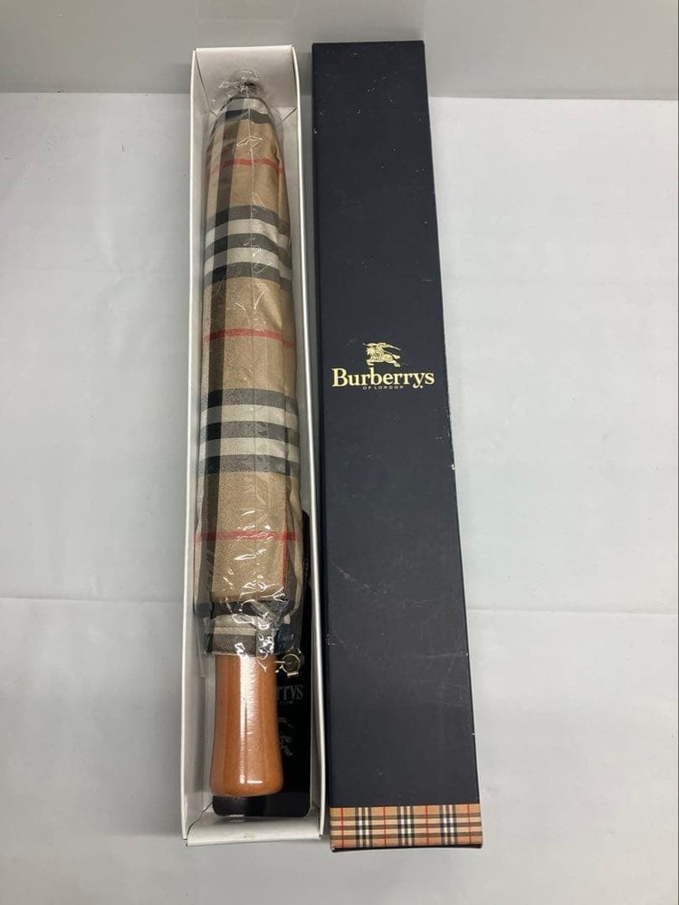 Burberry Nova Check Folding Umbrella New With Tags Brown With Box Authentic