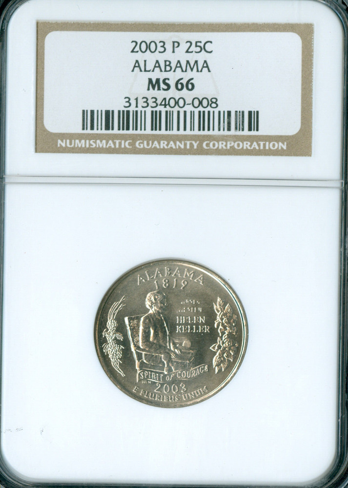 2003 P ALABAMA STATE QUARTER NGC MS66   .