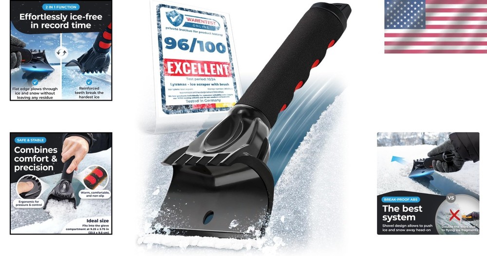 Winner 2026 Ergonomic Car Ice Scraper - Fast & Safe Windshield Remover