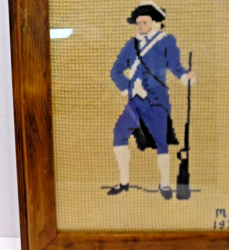 VTG Minute Man, Cross-Stitch/Framed