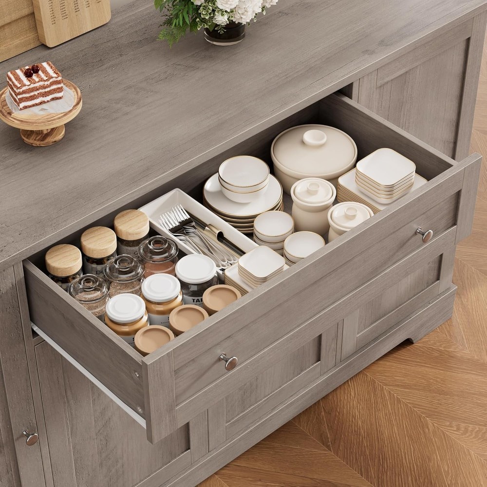 54" Buffet Cabinet with Storage, Modern Kitchen Buffet Sideboard with Drawer