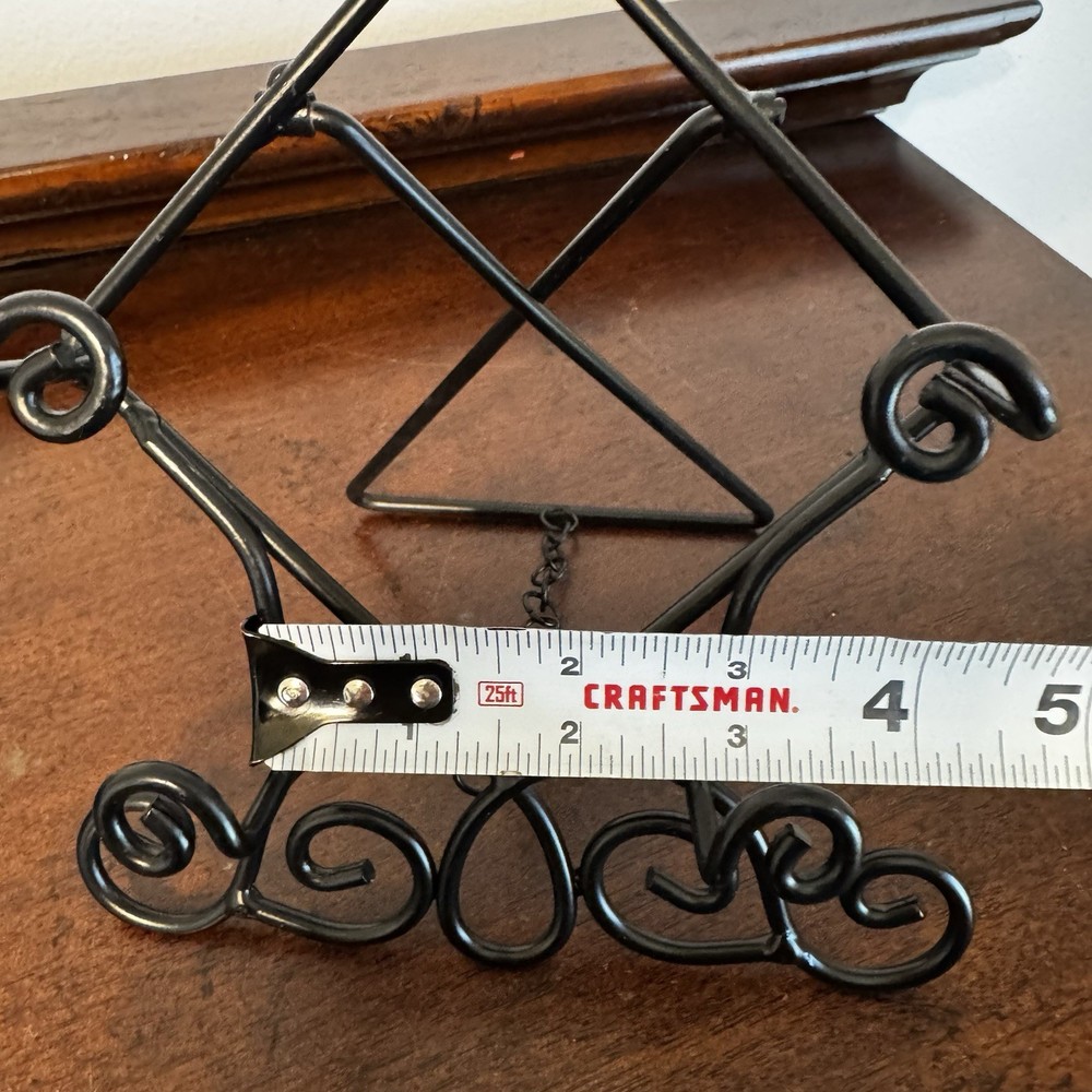 Easel For Small Frame Or Decorative Tile Art - Black Metal 8”