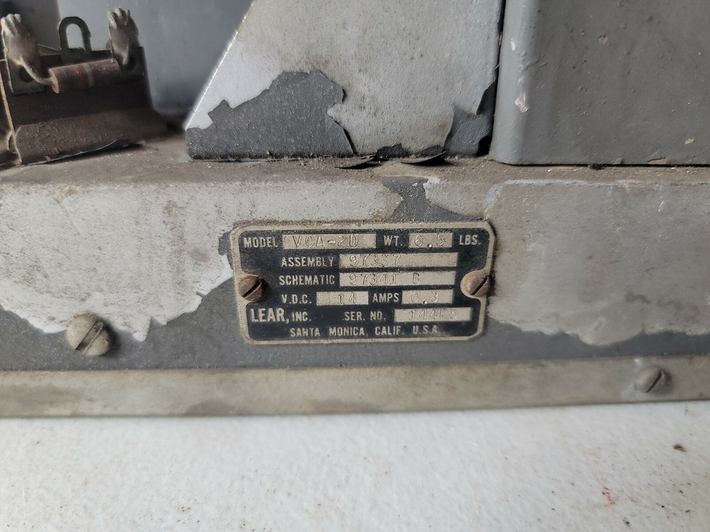 Vintage LEAR POWER SUPPLY UNIT MODEL VCA-2D untested