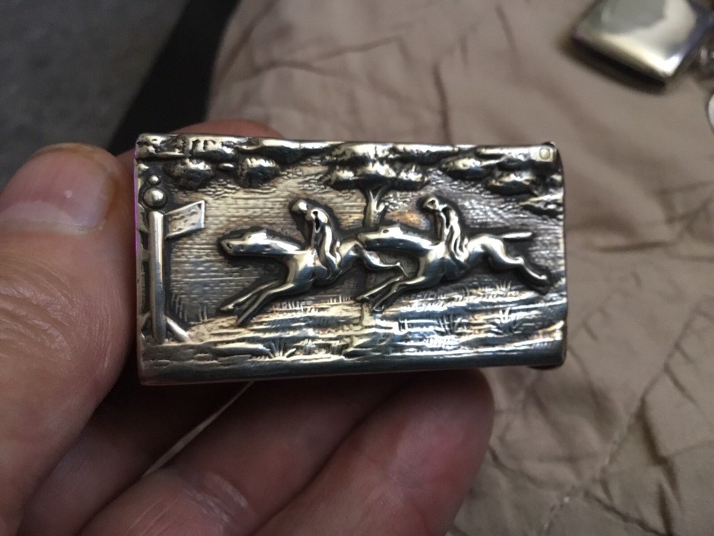 TWO Antique Sterling Silver Match Safes / Case English-NICE!