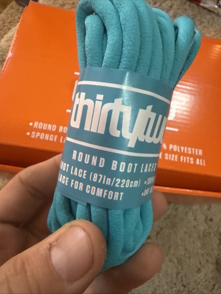 Thirtytwo Snowboard Boot Laces Polyester 87” Teal Round Soft OEM genuine 2025
