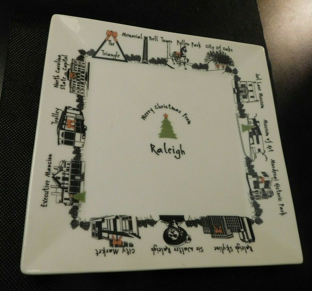 MERRY CHRISTMAS FROM RALEIGH SERVING PLATE!   e1490UXX