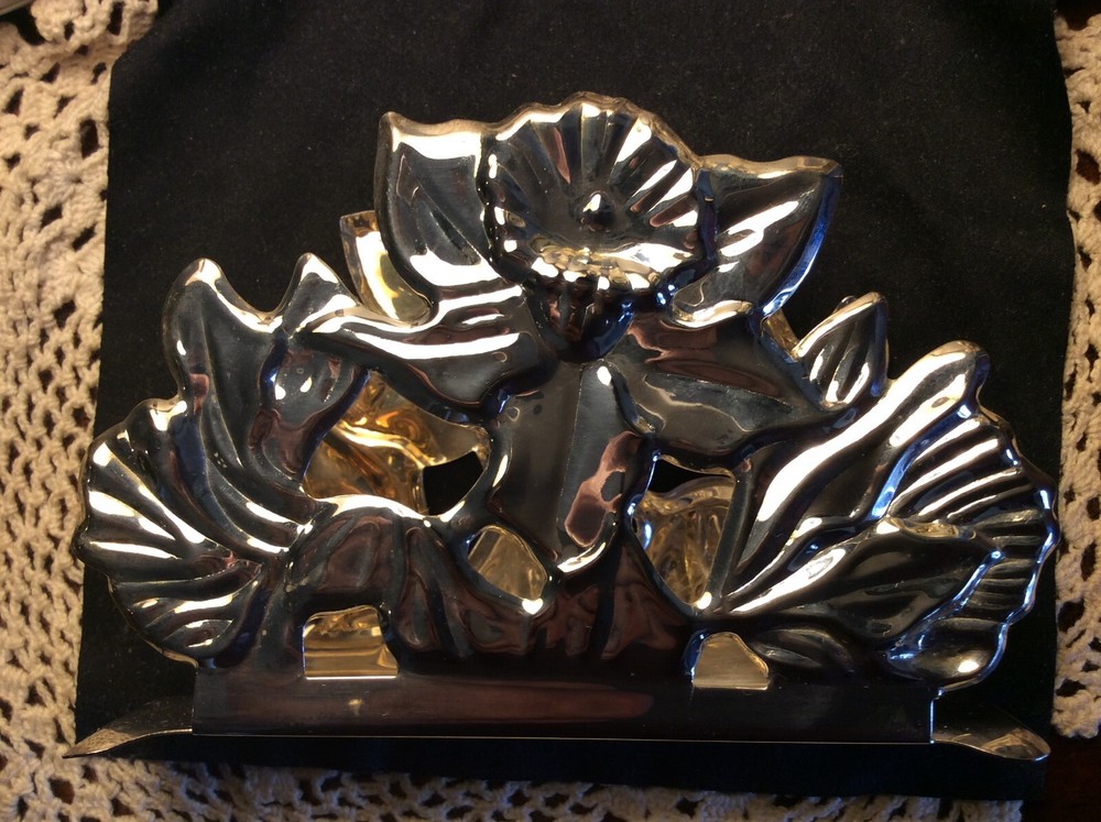 Silver plated letter holder beautiful design great gift stocking stuffer