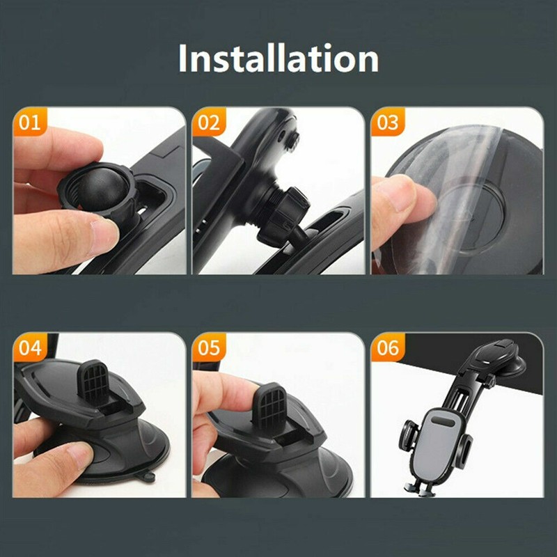 360° Rotatable Phone Mount Holder Car Dashboard Gravity Adjustable GPS Stand