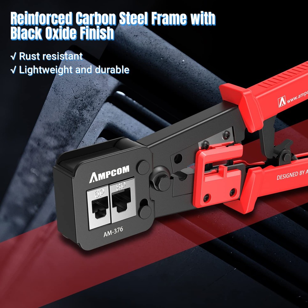 Rj45 Pass Thru Crimping Tool Network Crimper For Pass Through And Regular Type R