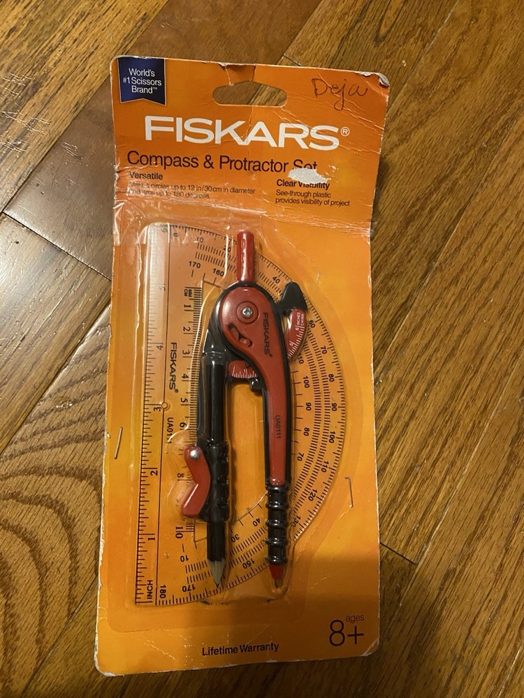 Fiskars Protractor & Compass Set. Purple Color Options