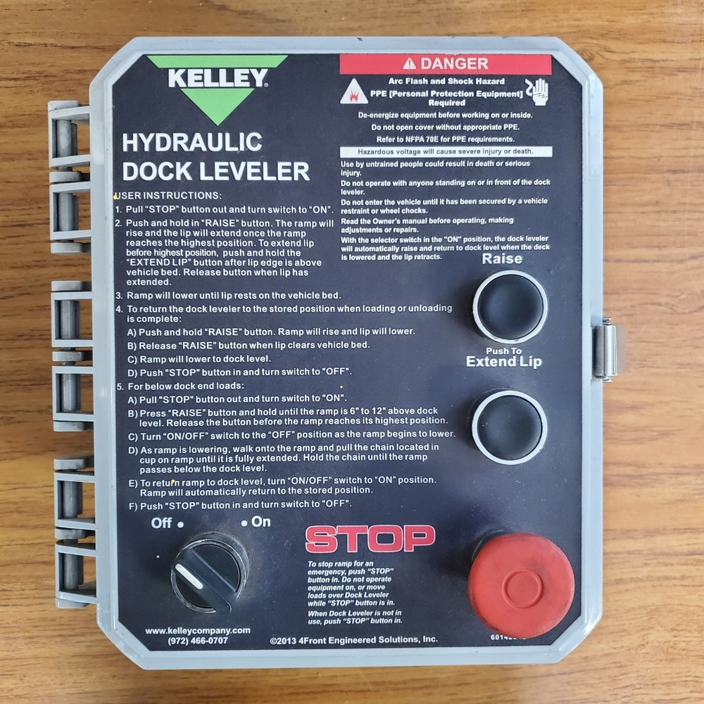 Kelley Hydraulic Dock Leveler Control Box Panel 480V 3 Phase 6014230