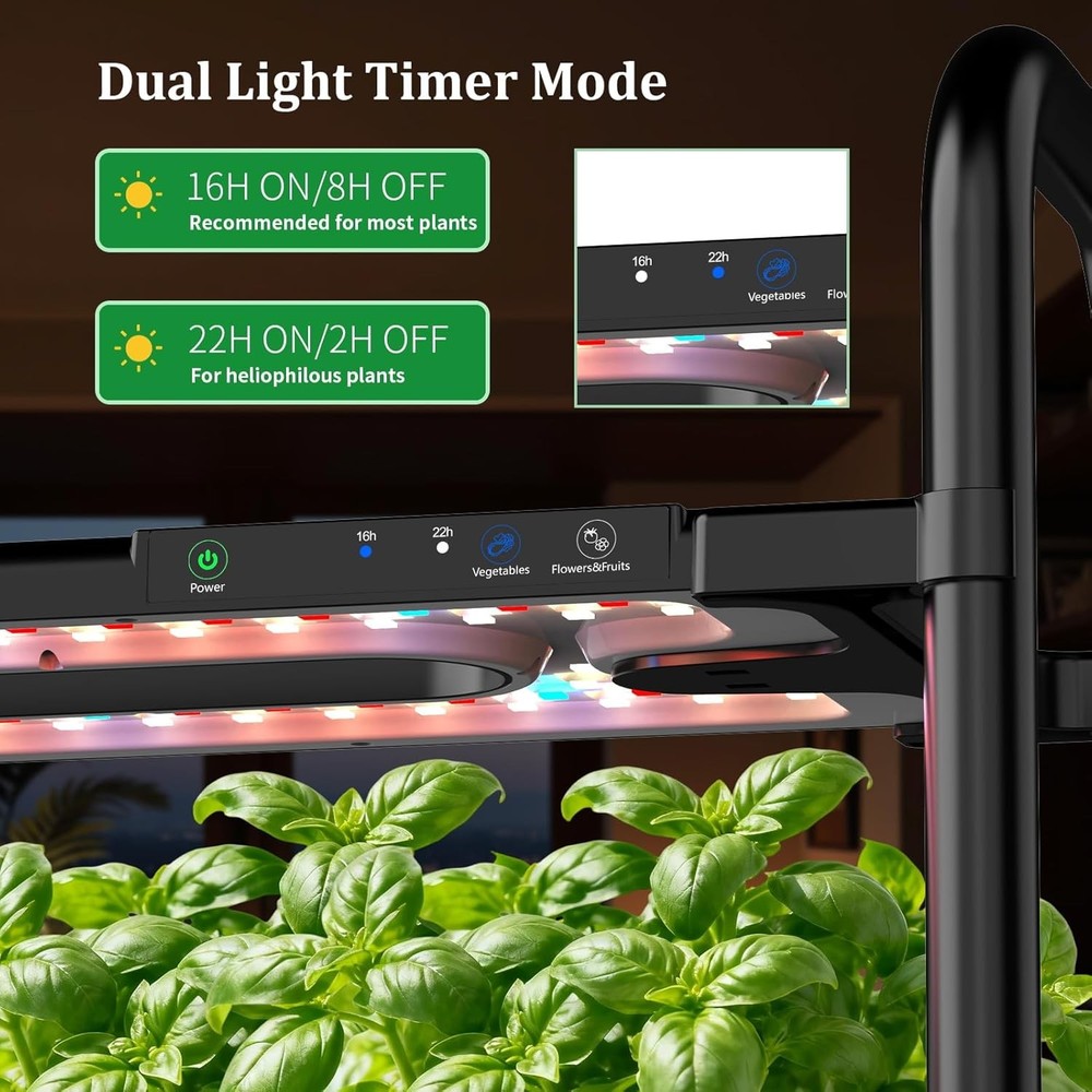 Large Hydroponics Growing System Kit, 32 Pods Vertical Hydroponic Garden, with 3