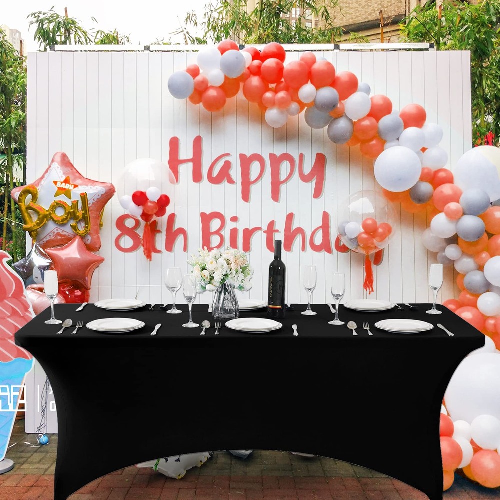 Waterproof Spandex Table Cover for 4FT Table Universal Fitted Stretch Tablecl...