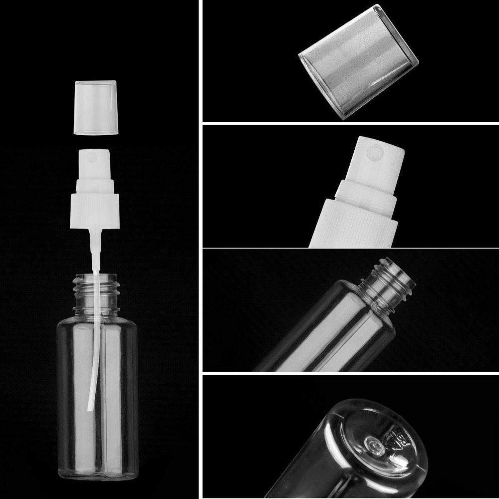 Spray Bottle, 1oz/30ml Small Plastic Fine Mist 6pack-30ml-plastic, clear