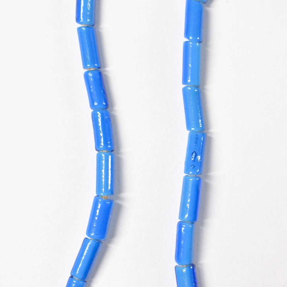 Cylindrical Translucent Blue Trade Beads Czech Mint
