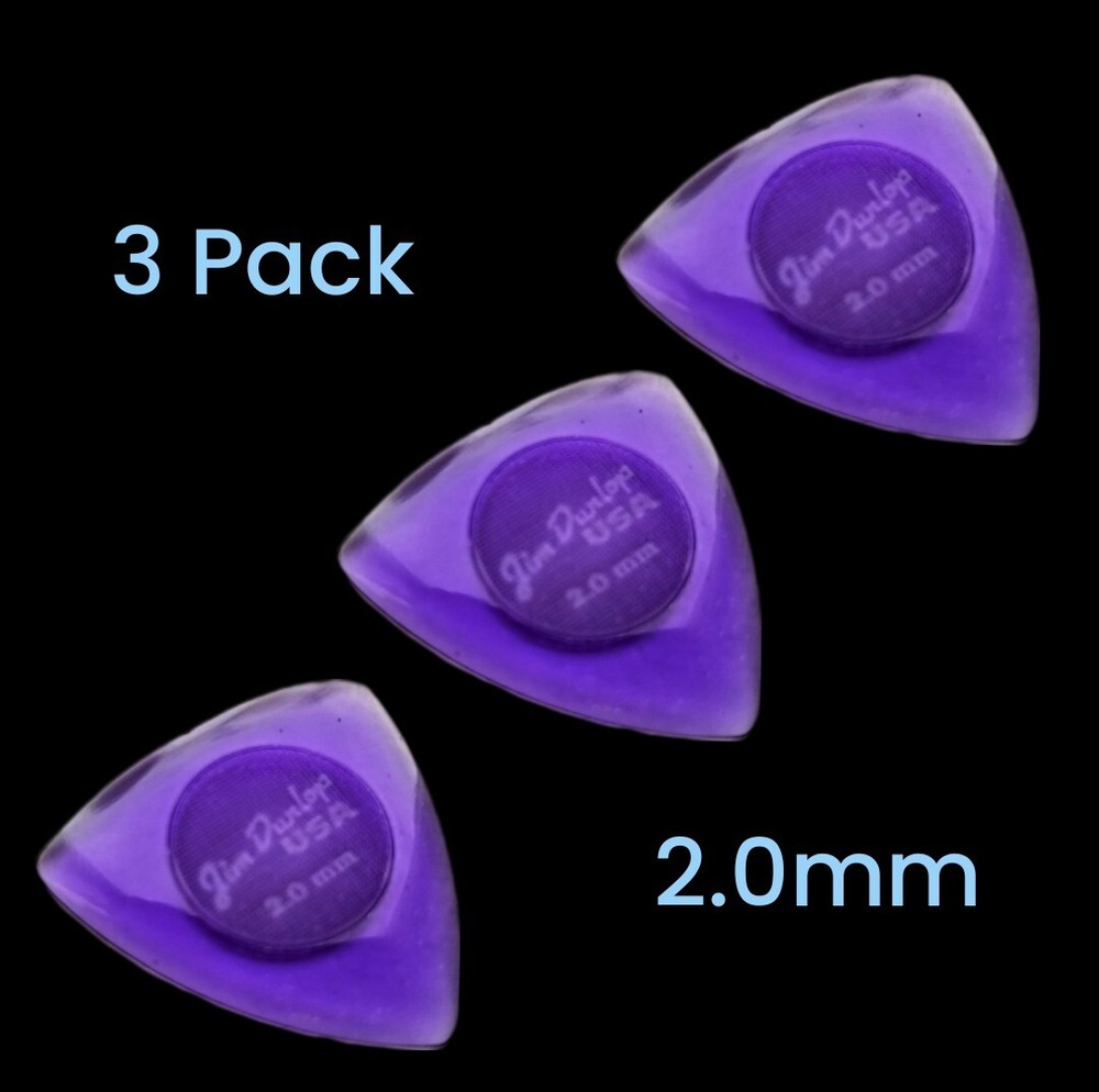 Dunlop Stubby Triangle Guitar Picks 473 Light Purple 2.0mm 3 Pack