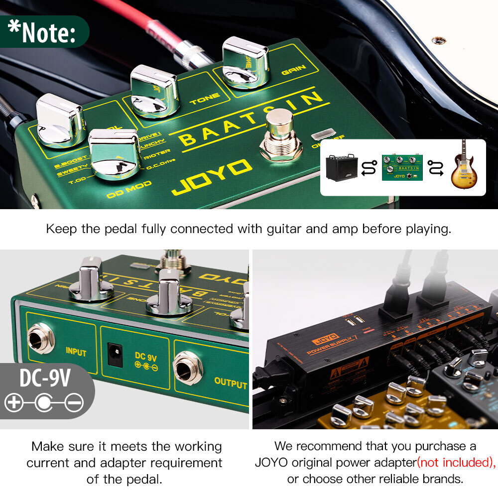 JOYO Distortion Overdrive Guitar Pedals Multi Effects Pedal 8 Types (Opened)