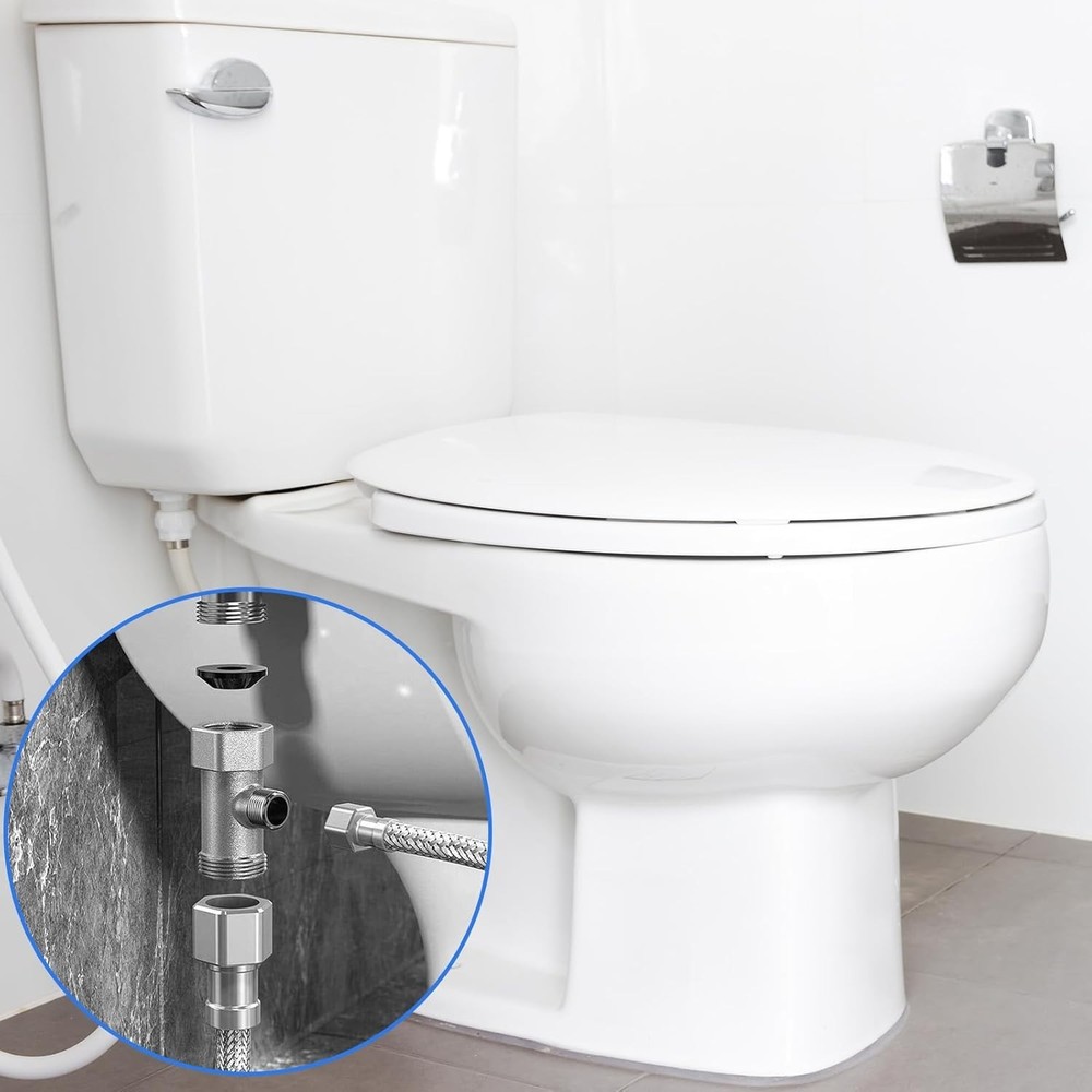 Compact 3-Way Bidet T Adapter - Copper Construction & Reliable Performance