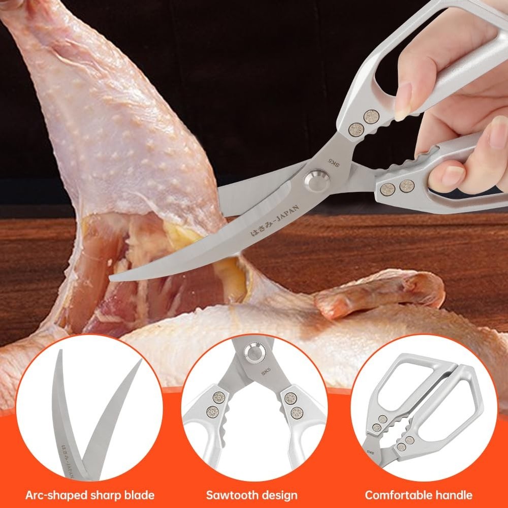Kitchen Scissors Set Stainless Steel Kitchen Shear Heavy Duty Sharp Poultry S...