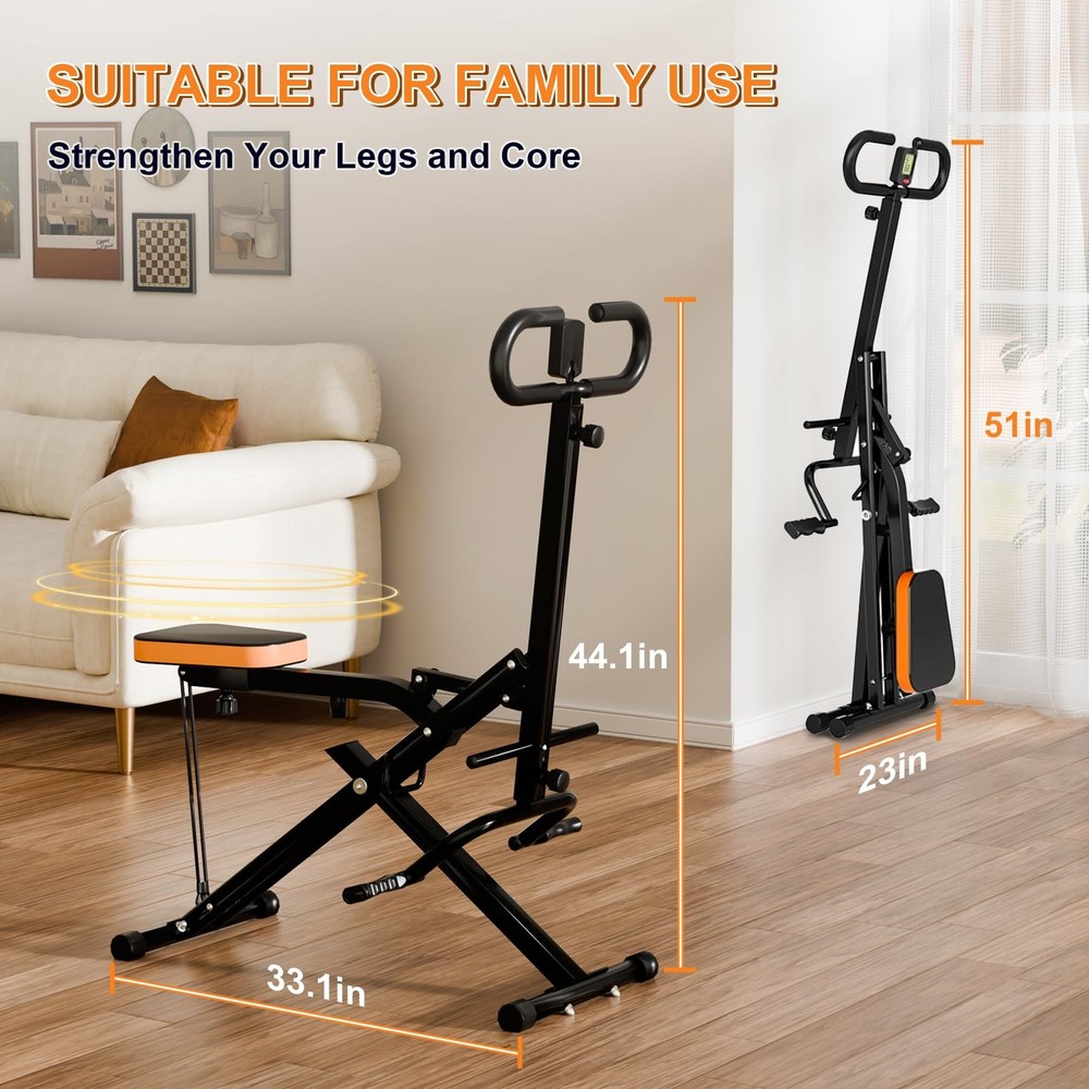 Squat Machine for Home, Squat Assist Trainer with Adjustable Resistance, Fold...