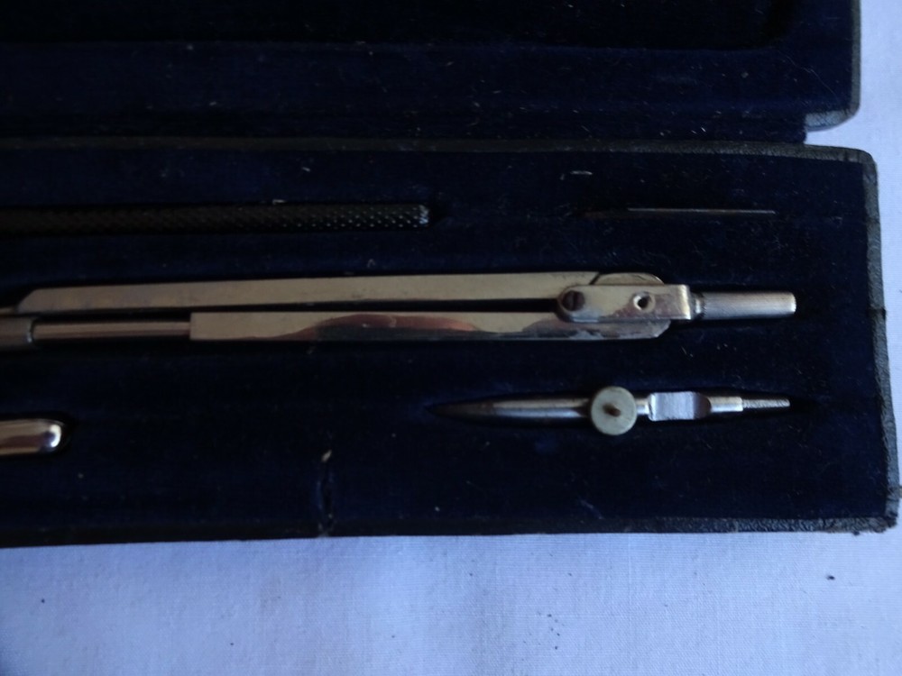 Vintage Drawing Surveying Instruments Set Cased