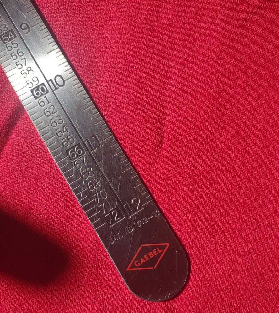 GAEBEL 612-12 Printers Ruler USA  Agate
