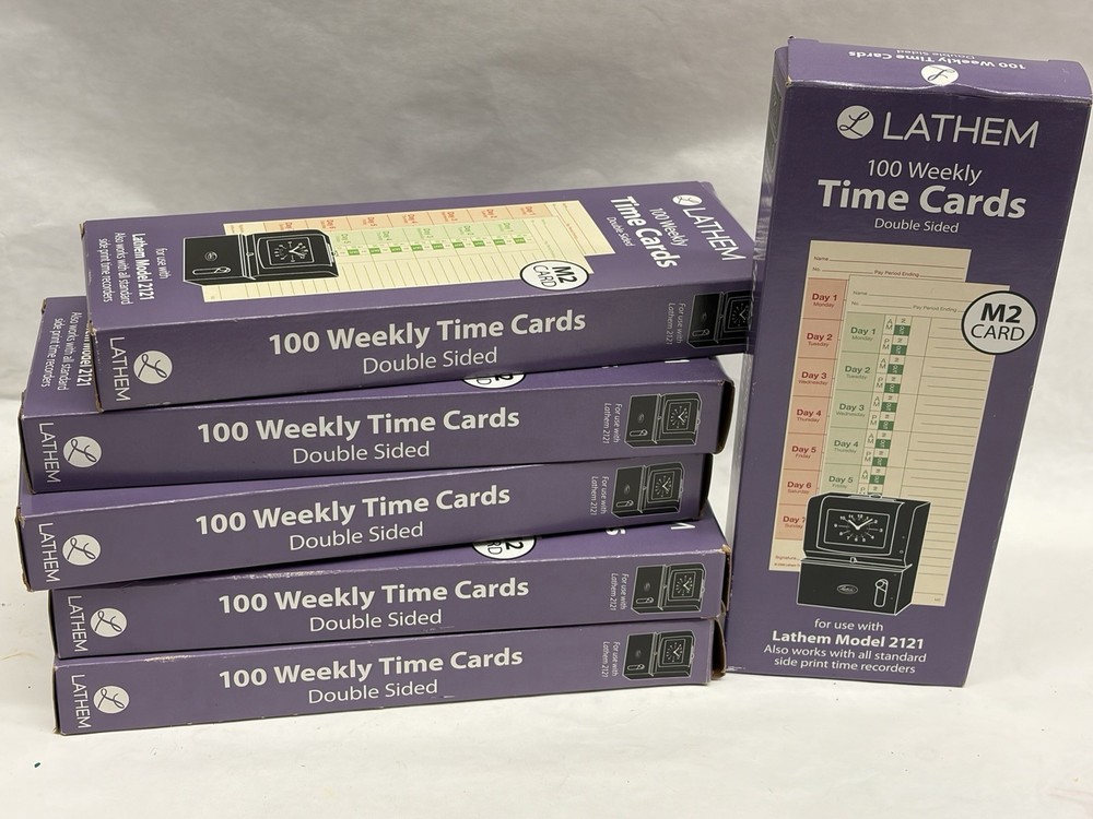 Lathem M2 Time Card For Model 2121 (6 BOXES)