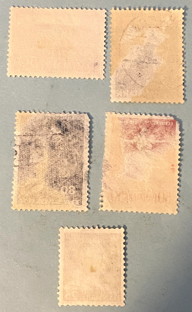 Five Used Postage Stamps from Denmark Issued 1938 to 1966